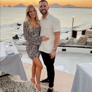 Zebra brown and white colored dress